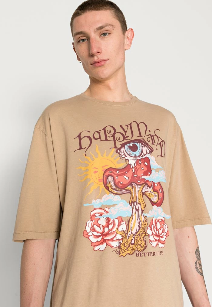 Even&Odd Print T-shirt - Brown 7 Even&Odd Print T-shirt - Brown - Image 5