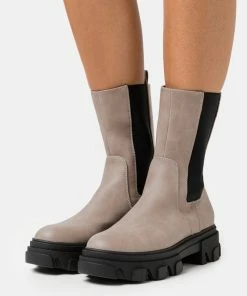 Even&Odd Platform Ankle Boots - Taupe