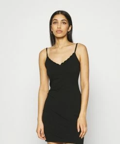 Even&Odd Scallop Edge Mini Strap Dress - Shift Dress - Black