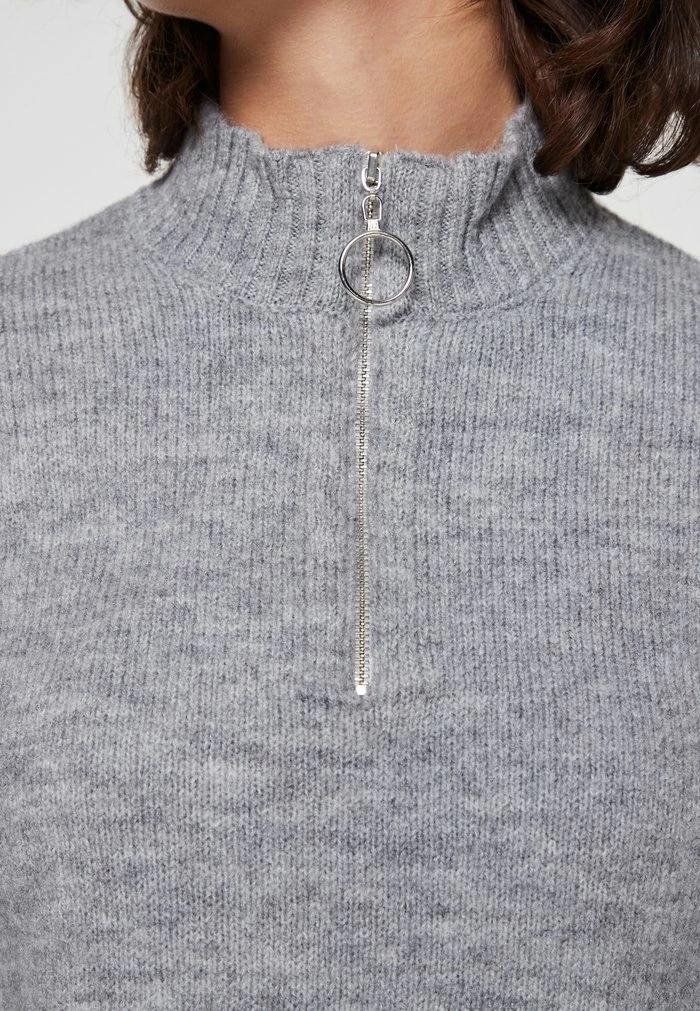 Even&Odd ZIP UP JUMPER - Jumper - Mottled Grey 8 Even&Odd ZIP UP JUMPER - Jumper - Mottled Grey - Image 6