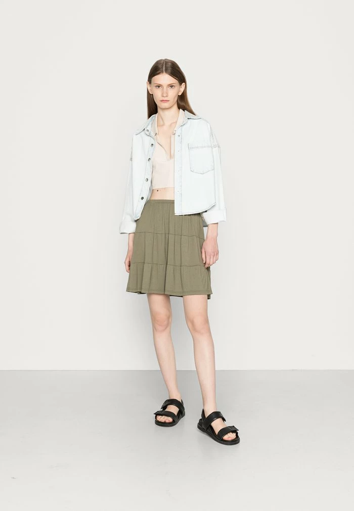 Even&Odd Mini Skirt - Khaki 4 Even&Odd Mini Skirt - Khaki - Image 2