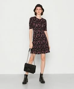 Even&Odd Jersey Dress - Black/multi Coloured -Even&Odd Sales Store 5ad989586dc647a287f7c3fcd74102e4