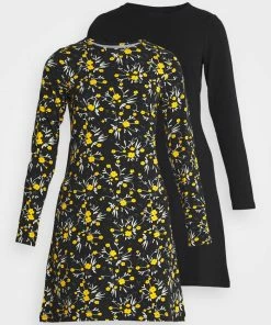 Even&Odd 2 PACK - Jersey Dress - Black/multi-coloured -Even&Odd Sales Store 5c7e8fbb7af746729b7dc790f1dcac31