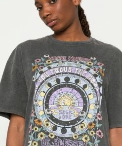 Even&Odd LIZ ACID WASH FOCUS THE GOOD SUN TEE - Print T-shirt - Black -Even&Odd Sales Store 6188ed3619fd4a3394d6893703f0ef3c