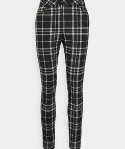 Even&Odd CHECKED TREGGING BUTTON - Trousers - Black/white -Even&Odd Sales Store 651c289d09044b53a90c142e30a30cf6