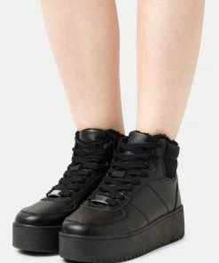 Even&Odd SIRI WINTER SNEAKER - High-top Trainers - Black
