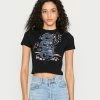 Even&Odd TAYLOR JAPANESE DRAGON WITH FLOWERS TEE - Print T-shirt - Black -Even&Odd Sales Store 66b163d856de4c1eb5d1ab7ce6d8f27e