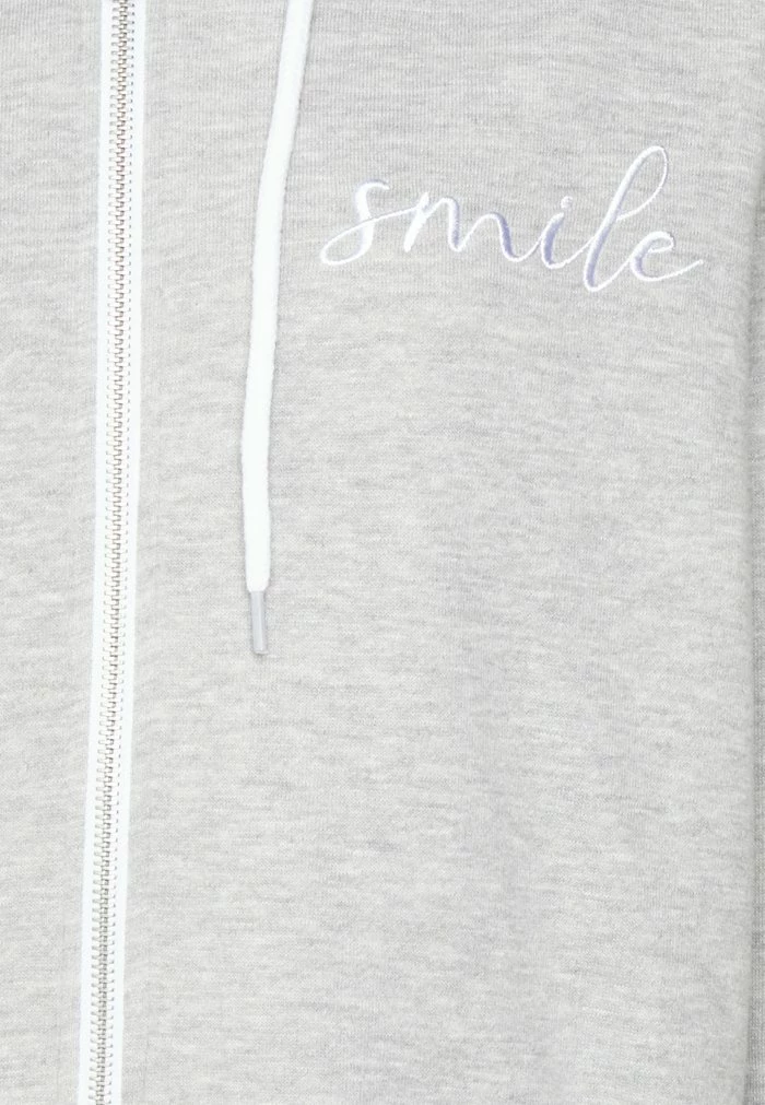 Even&Odd Zip-up Sweatshirt - Mottled Light Grey 5 Even&Odd Zip-up Sweatshirt - Mottled Light Grey - Image 3