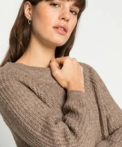 Even&Odd OFF SHOULDER JUMPER - Jumper - Mottled Beige -Even&Odd Sales Store 6b60cdc3383e4d8297fd51f5d75ef164