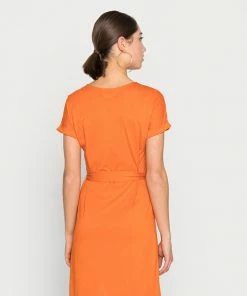 Even&Odd BASIC Short Sleeves Mini Belted Dress - Jersey Dress - Orange -Even&Odd Sales Store 6e97c5463e474be3b57e315f11419cc4