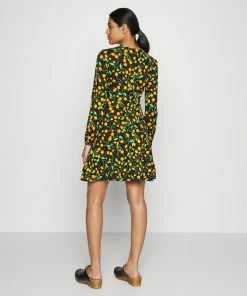 Even&Odd Jersey Dress - Black/orange -Even&Odd Sales Store 6fe5a11795534e21a6c5e8ea6d141359