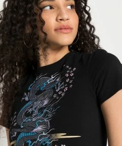 Even&Odd TAYLOR JAPANESE DRAGON WITH FLOWERS TEE - Print T-shirt - Black 11 Even&Odd TAYLOR JAPANESE DRAGON WITH FLOWERS TEE - Print T-shirt - Black -Even&Odd Sales Store 716e24279018490c92901535b39b589b