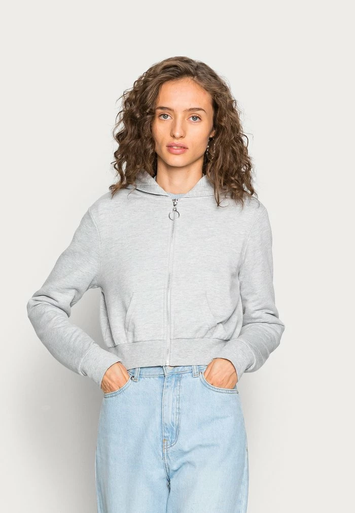 Even&Odd Zip-up Sweatshirt - Mottled Light Grey 3 Even&Odd Zip-up Sweatshirt - Mottled Light Grey
