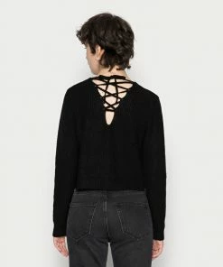 Even&Odd BACK DETAIL LACING - Jumper - Black -Even&Odd Sales Store 77fcc1a575c94af58cfbbccb14f5ccb9