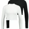 Even&Odd 2 PACK - Long Sleeved Top - White/black -Even&Odd Sales Store 7acfeca2aba84eb3a9ac00dde2b02b2d