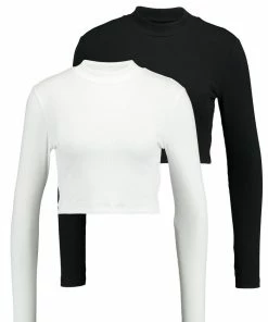 Even&Odd 2 PACK - Long Sleeved Top - White/black