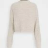 Even&Odd BAT SHAPE MOCK NECK SHORTER - Jumper - Beige