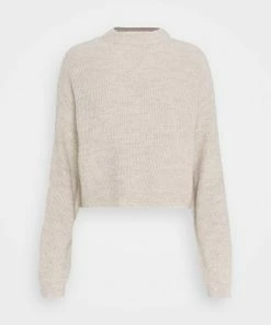 Even&Odd BAT SHAPE MOCK NECK SHORTER - Jumper - Beige