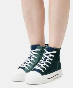 Even&Odd High-top Trainers - Dark Green/green/dark Blue