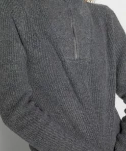 Even&Odd HALF ZIP JUMPER - Jumper - Mottled Dark Grey -Even&Odd Sales Store 7bd5ac11b38d42f38587ed01faa09a0f