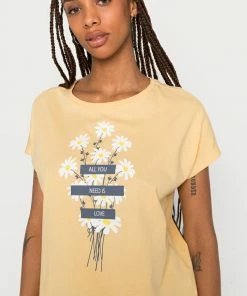 Even&Odd Print T-shirt - Yellow -Even&Odd Sales Store 7cbf590e41dd49f3bceda4559b82c862