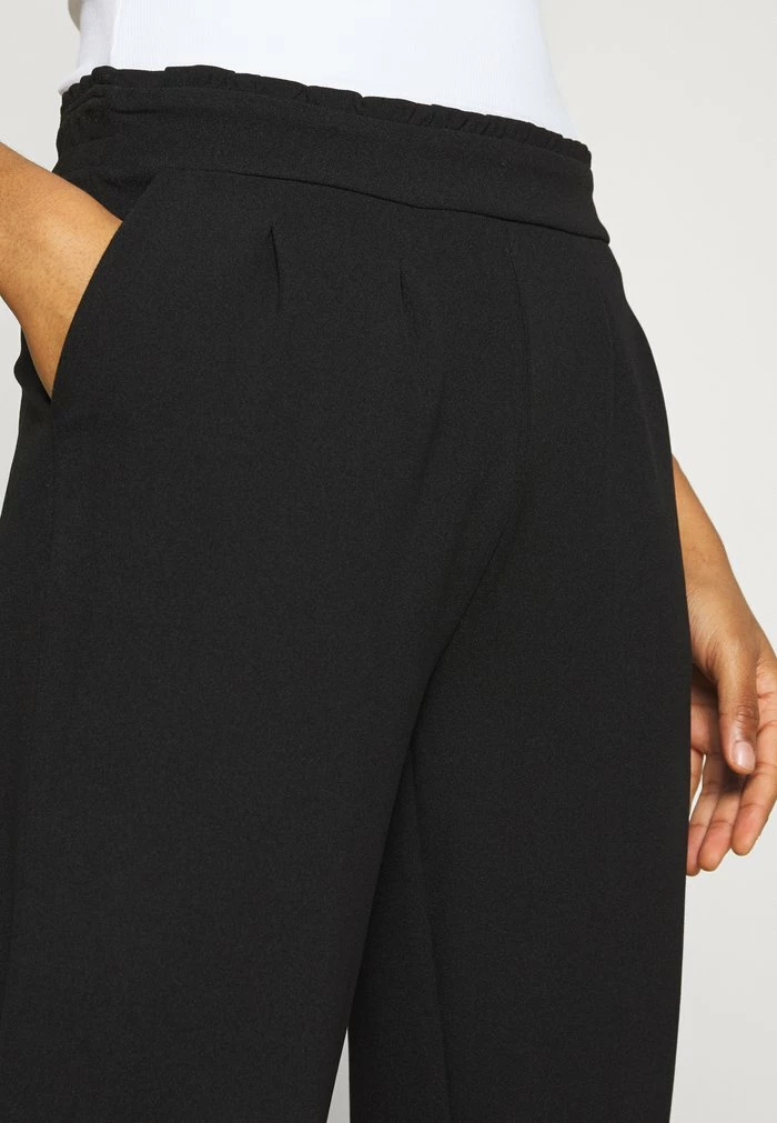 Even&Odd Paperbag Waist Tapered Trousers - Trousers - Black 7 Even&Odd Paperbag Waist Tapered Trousers - Trousers - Black - Image 5