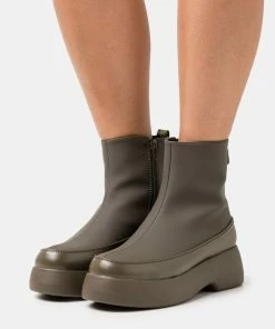 Even&Odd Platform Ankle Boots - Khaki