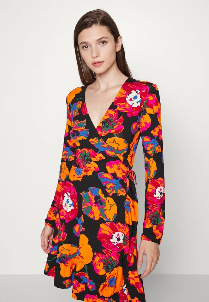 Even&Odd Jersey Dress - Black/red/orange 6 Even&Odd Jersey Dress - Black/red/orange - Image 4