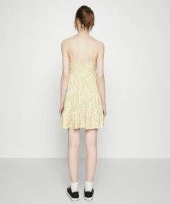 Even&Odd Jersey Dress - Yellow/white -Even&Odd Sales Store 84180ca1128747ea93822e128a971b88