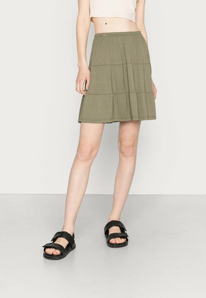 Even&Odd Mini Skirt - Khaki 3 Even&Odd Mini Skirt - Khaki