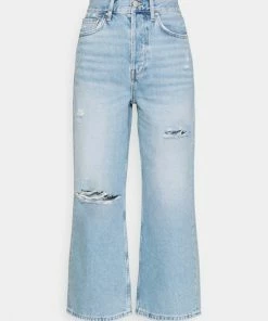 Even&Odd Wide Leg Cropped Jeans - Straight Leg Jeans - Light Blue Denim -Even&Odd Sales Store 89948e75b0934664a90742e3f1935341