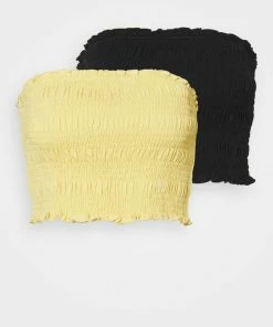 Even&Odd 2 PACK - Top - Black/yellow -Even&Odd Sales Store 8c74ae609dd448ada3956196c2a75016