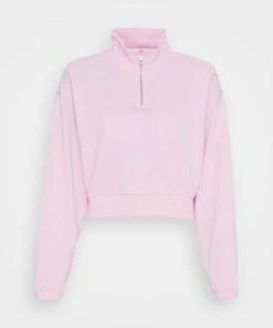 Even&Odd CROPPED WITH HALF ZIP COLLAR - Sweatshirt - Light Pink -Even&Odd Sales Store 8d7104f321024433a7b077d65d6ab211