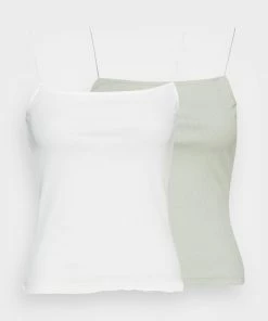 Even&Odd 2 PACK - Top - White/green -Even&Odd Sales Store 8e61247c0fd2408aab88e08c0054c3a1