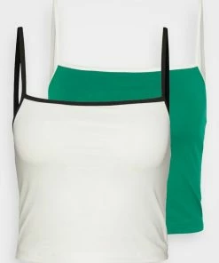 Even&Odd 2 PACK - Top - White/green -Even&Odd Sales Store 906896f181494aedb577e2f1fededd27