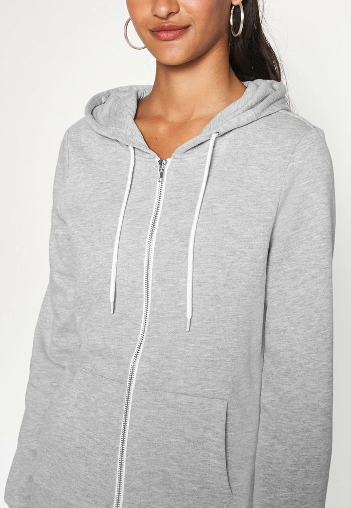 Even&Odd Zip-up Sweatshirt - Mottled Light Grey 7 Even&Odd Zip-up Sweatshirt - Mottled Light Grey - Image 5