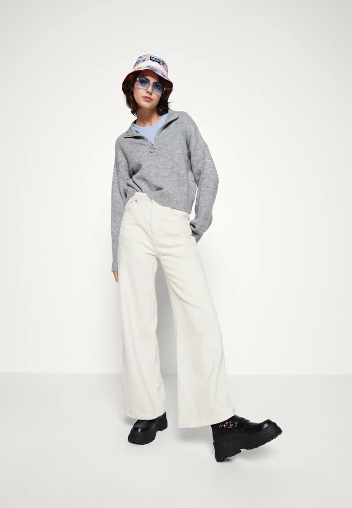 Even&Odd ZIP UP JUMPER - Jumper - Mottled Grey 4 Even&Odd ZIP UP JUMPER - Jumper - Mottled Grey - Image 2