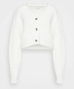 Even&Odd CABLE CARDIGAN - Cardigan - Off-white -Even&Odd Sales Store 96655f4e06d04a6fb43575328efa6b86