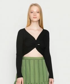 Even&Odd WRAP FRONT JUMPER - Jumper - Black