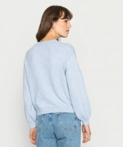 Even&Odd POINTELLE CREW NECK JUMPER - Jumper - Mottled Light Blue -Even&Odd Sales Store 98bf5928340b41dc927ad4d536e86a0d