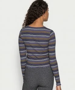 Even&Odd CROPPED CREWNECK LONG SLEEVE - Long Sleeved Top - Blue -Even&Odd Sales Store 998a52ff8a994b3588c520ff31ac9842