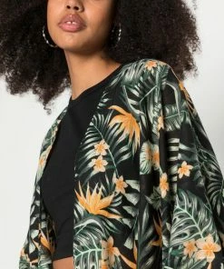 Even&Odd Summer Jacket - Black/green/yellow -Even&Odd Sales Store 99f109d5d5f0492ca7c2b346bfd63f51