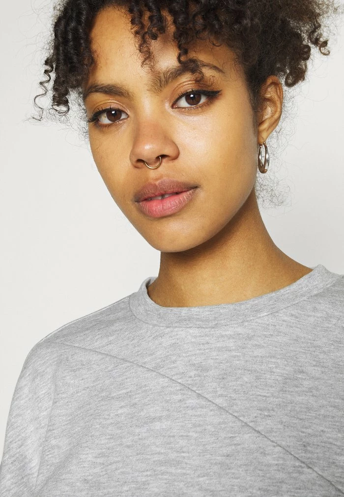 Even&Odd WRAP FRONT - Sweatshirt - Mottled Light Grey 7 Even&Odd WRAP FRONT - Sweatshirt - Mottled Light Grey - Image 5