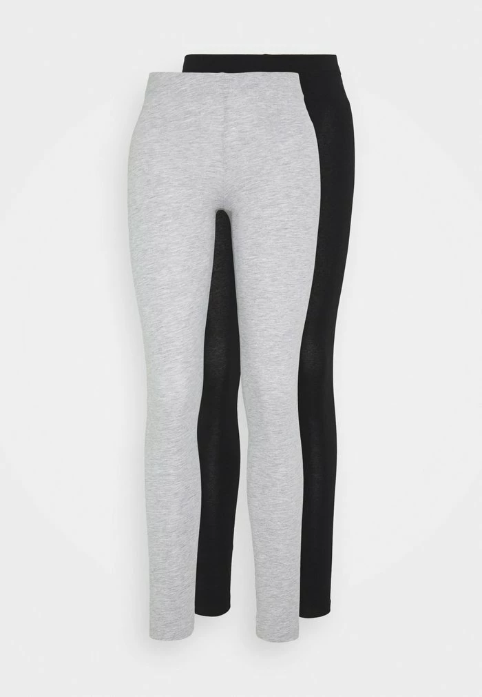 Even&Odd 2 PACK - Leggings - Trousers - Mottled Light Grey/black 3 Even&Odd 2 PACK - Leggings - Trousers - Mottled Light Grey/black
