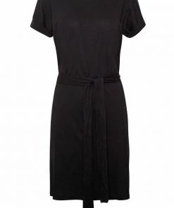 Even&Odd BASIC Short Sleeves Mini Belted Dress - Jersey Dress - Black/black -Even&Odd Sales Store 9fc626ec4d334daa964130a1188ad1db