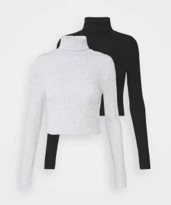 Even&Odd 2 PACK - Long Sleeved Top - Black/grey -Even&Odd Sales Store a143f9b49e464630868d50b2953e2171