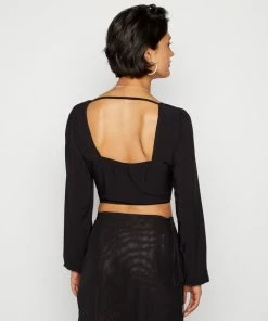 Even&Odd CROPPED BLOUSE - Blouse - Black -Even&Odd Sales Store a22fe0dfd4604792a53ff9a07b028179