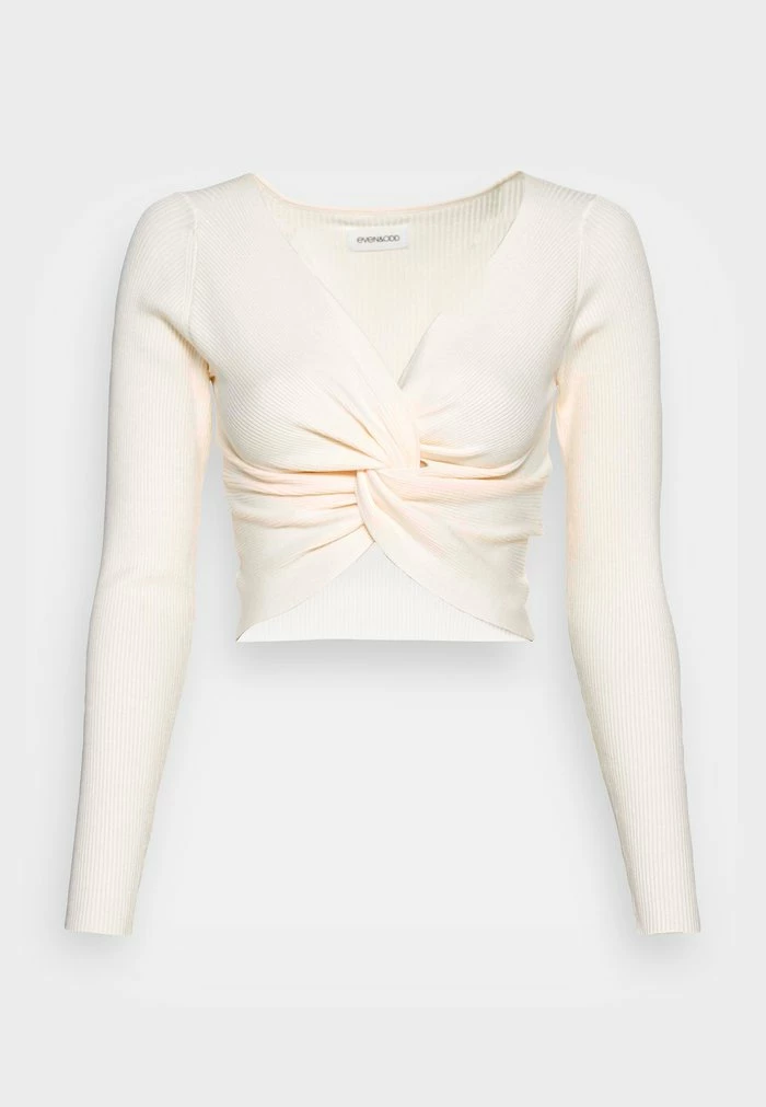 Even&Odd WRAP FRONT JUMPER - Jumper - White 6 Even&Odd WRAP FRONT JUMPER - Jumper - White - Image 4