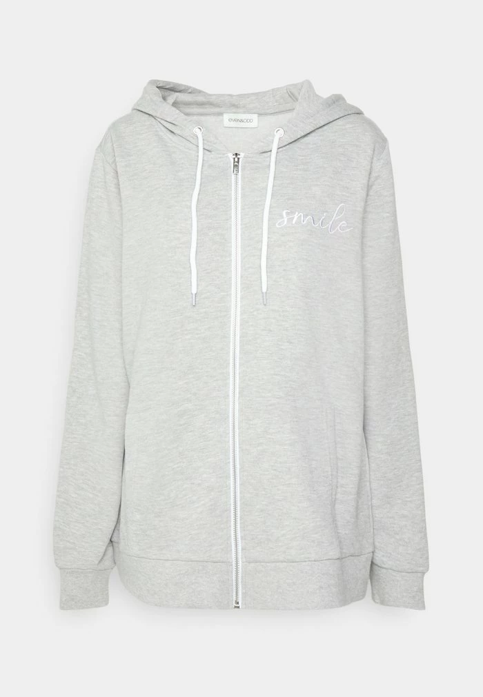 Even&Odd Zip-up Sweatshirt - Mottled Light Grey 3 Even&Odd Zip-up Sweatshirt - Mottled Light Grey