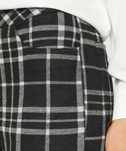 Even&Odd CHECKED TREGGING BUTTON - Trousers - Black/white -Even&Odd Sales Store a45e12073c744b8dbd0f17bd91f5e150